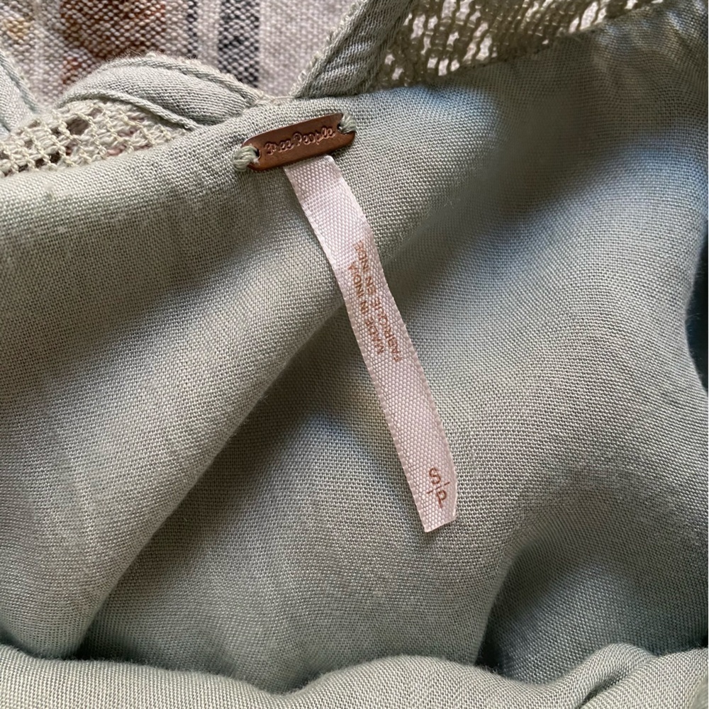 Free People Soft Mint Green Embroidered Mohave Mini Dress Small - Picture 13 of 16